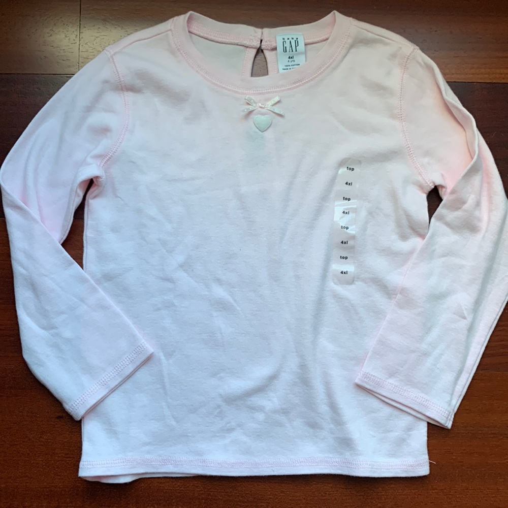 NWT GAP Long Sleeve Pink Shirt Sz 4
